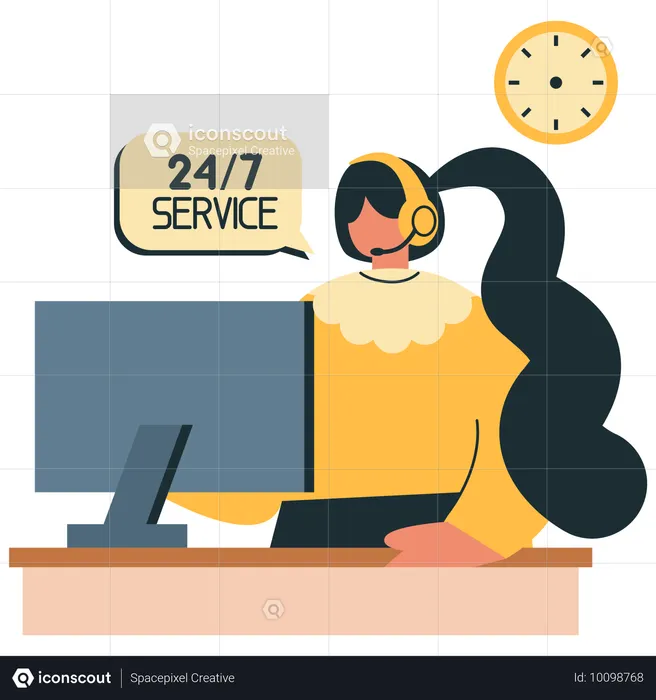 24 Stunden Kundenservice  Illustration