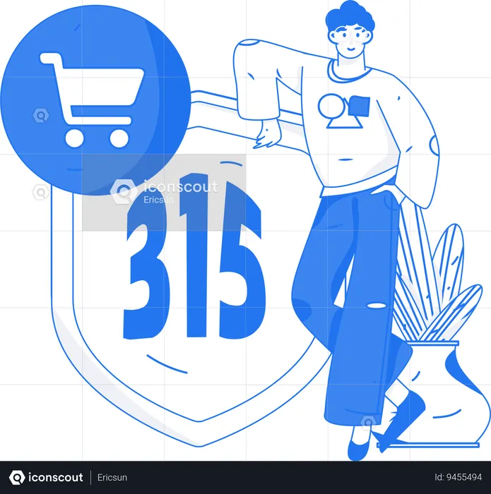 315 code security for shopping  Illustration