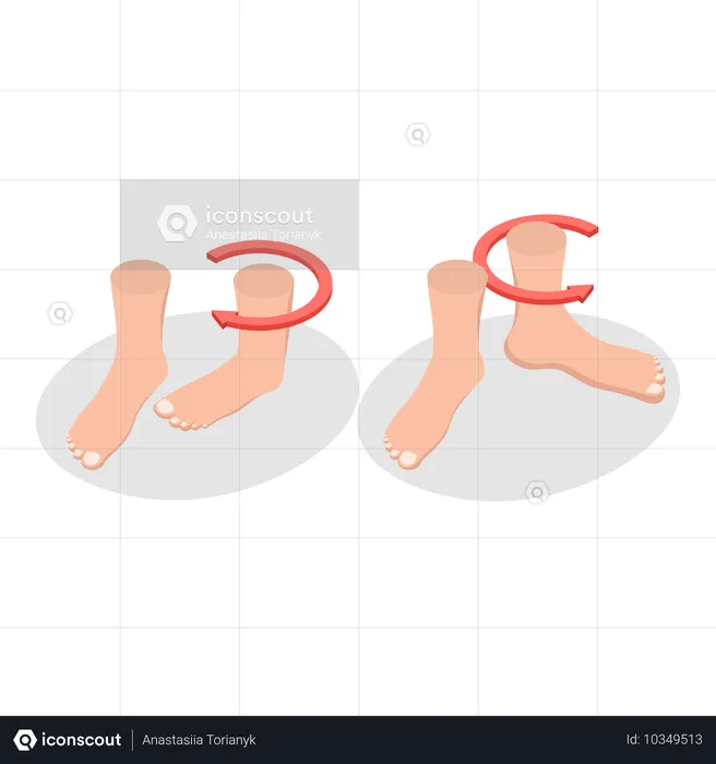 Isometrische 3D-Flachdarstellung der Muskelbewegung. Punkt 3  Illustration