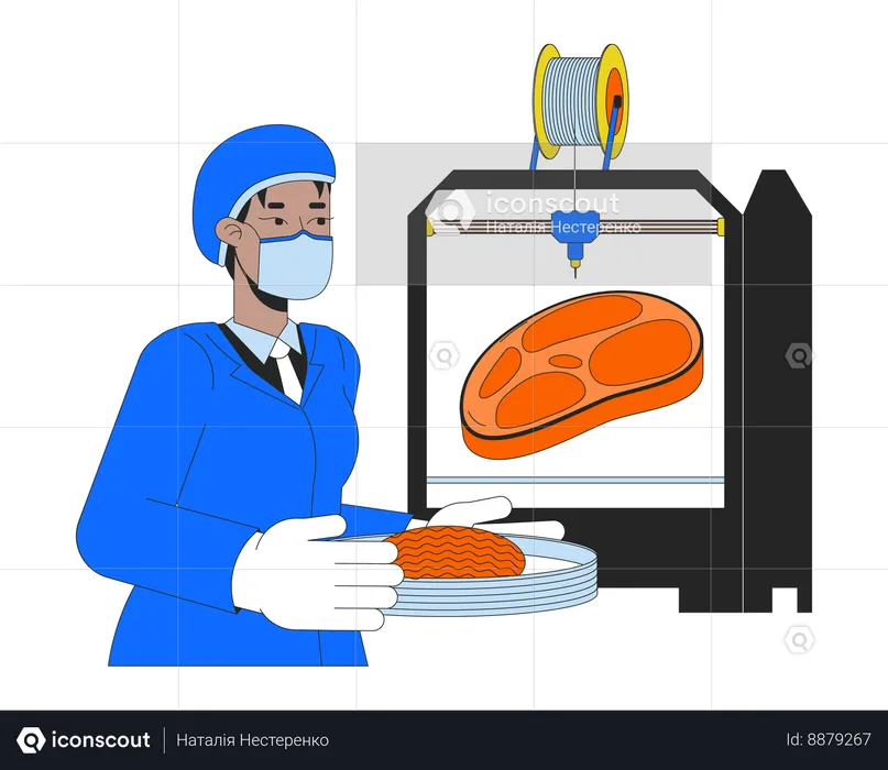 3D printed meat  Illustration