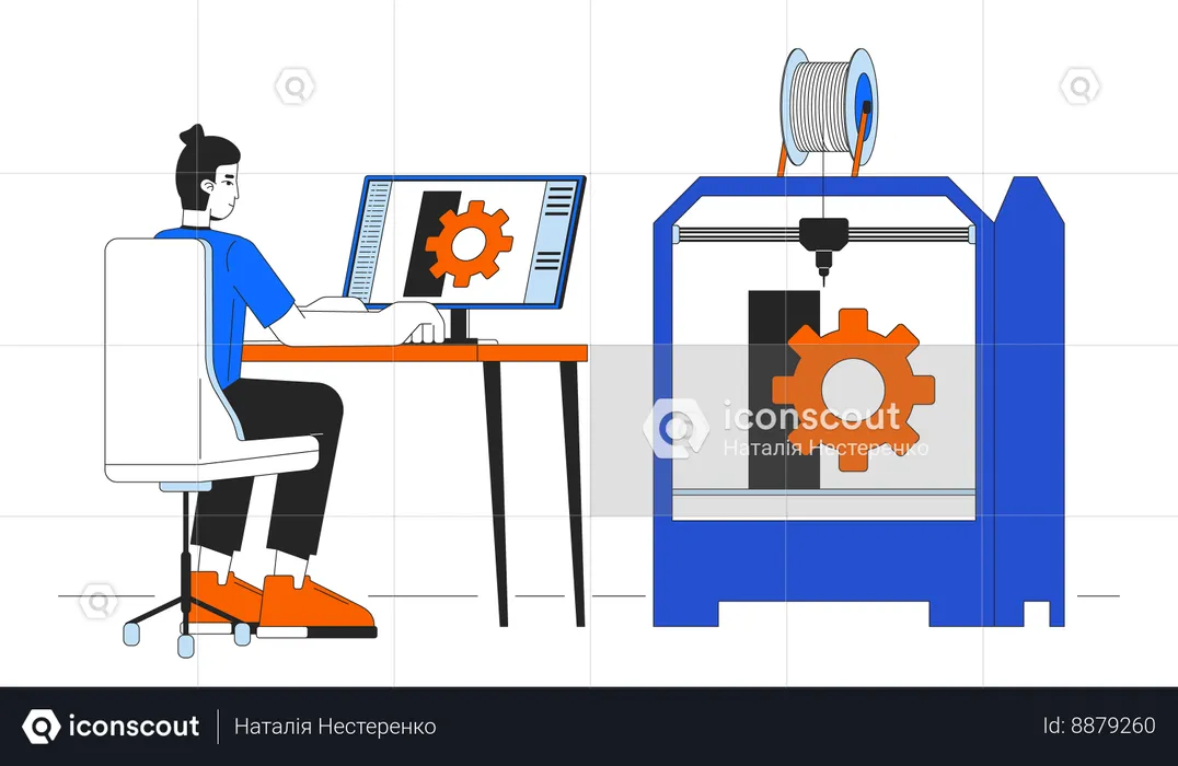 3D printing in mechanical engineering  Illustration