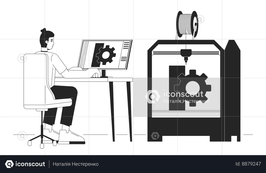 3D printing in mechanical engineering  Illustration