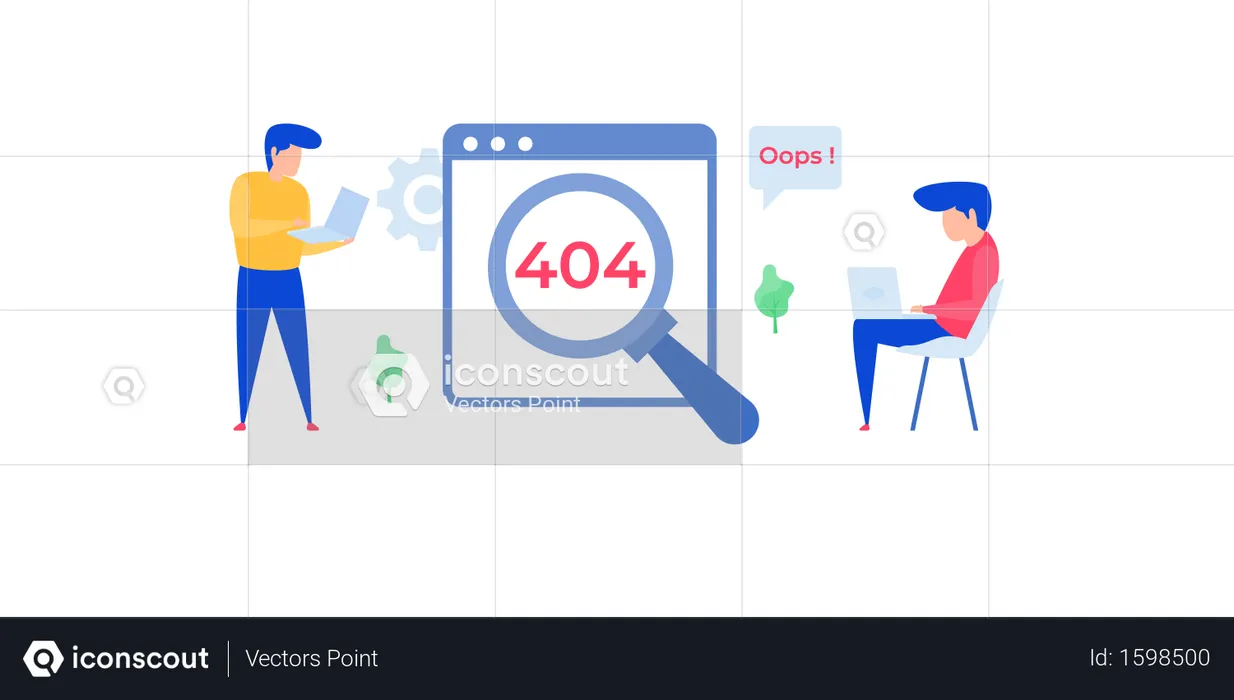 404 error in web page  Illustration