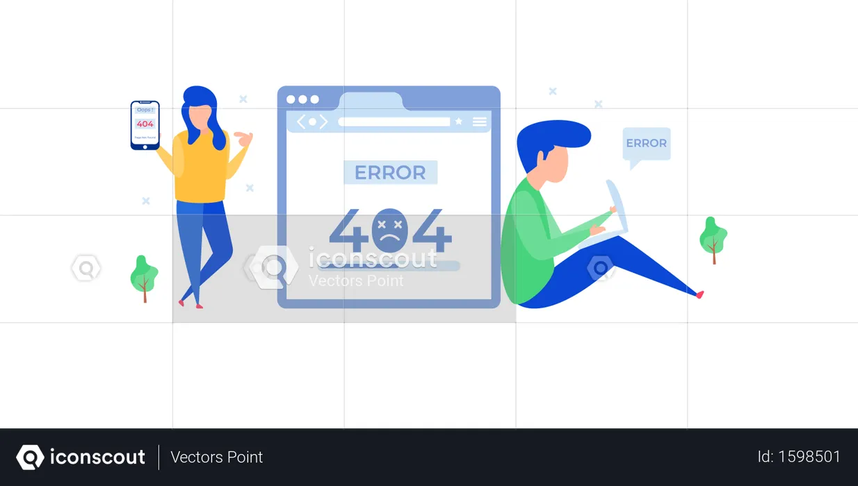 404 error in web page  Illustration