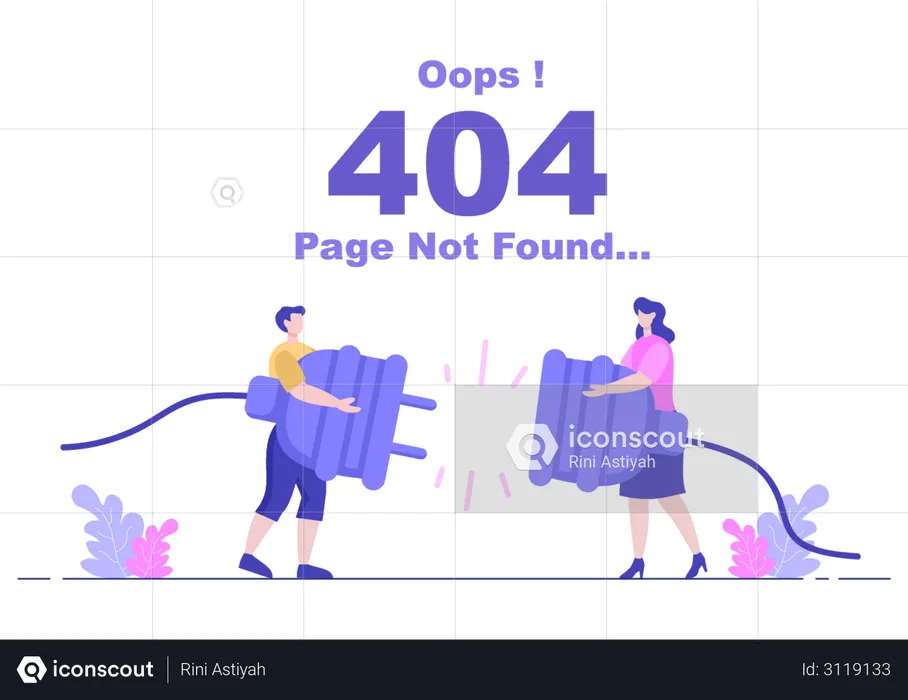 404 Error message  Illustration