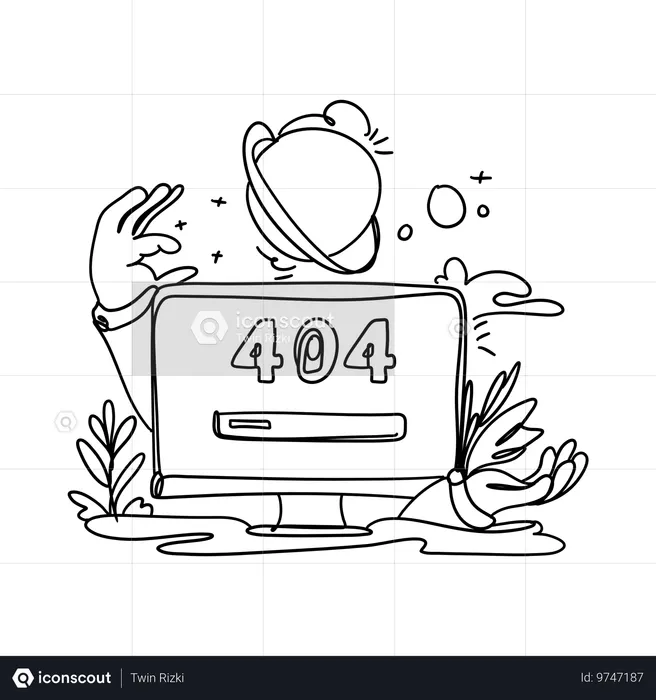 404 error occur on computer  Illustration