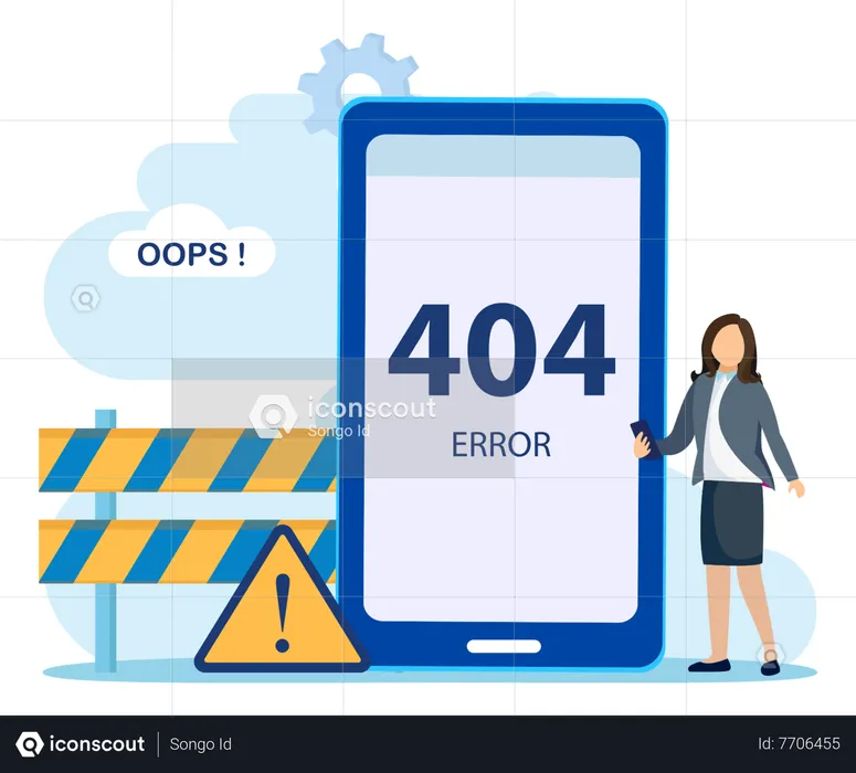 404 Error Resource Not Found  Illustration