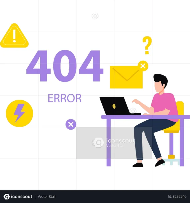 404 errors in the boys mail  Illustration