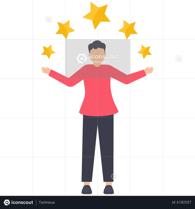 5 star service rating  Illustration
