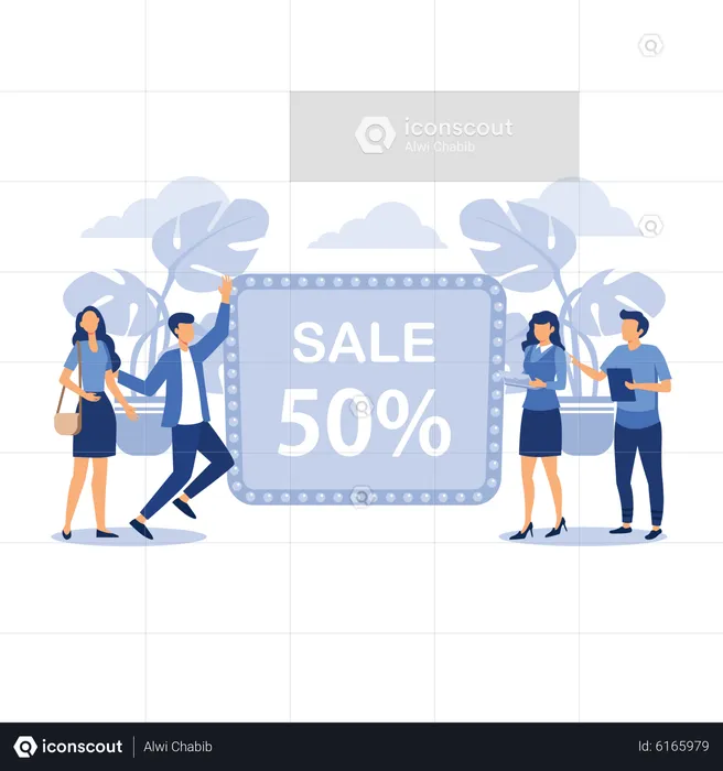 50 percent sale offer  Illustration