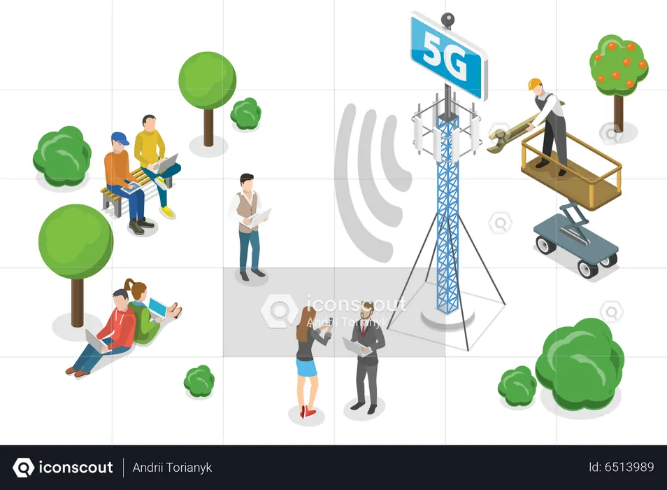 5G Cell Tower  Illustration