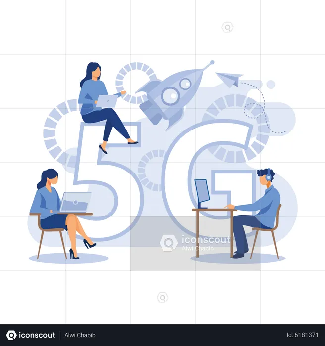 5G internet  Illustration