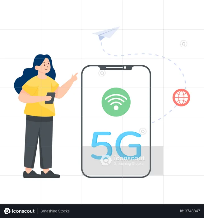 5G Mobile Network  Illustration