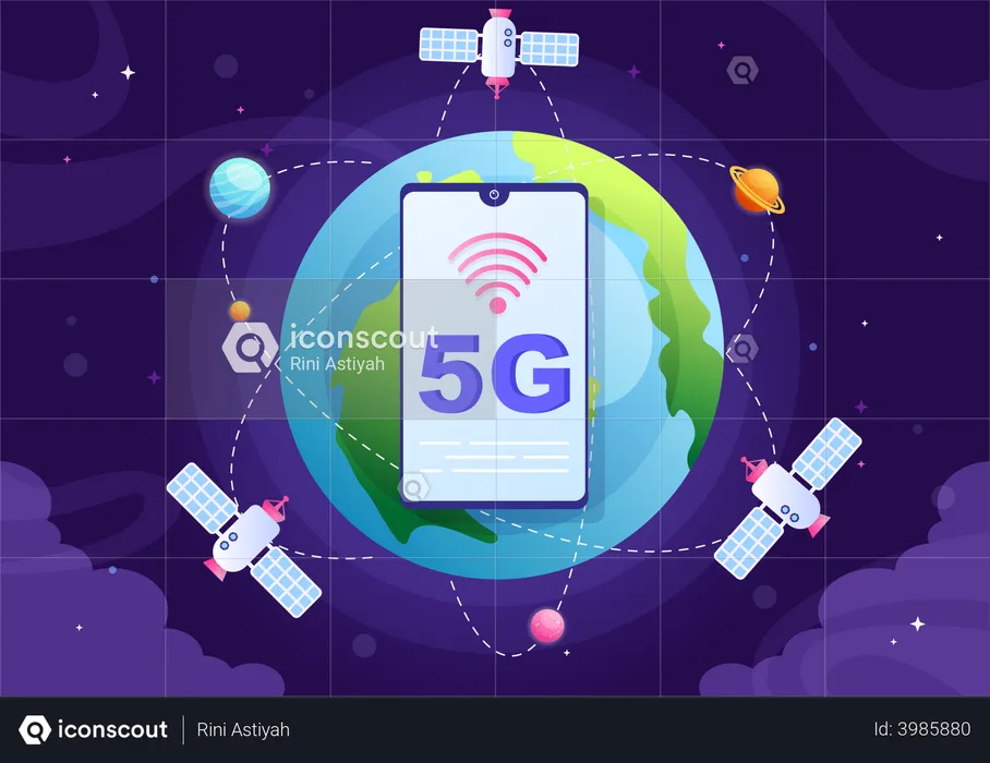 5G Network Technology  Illustration