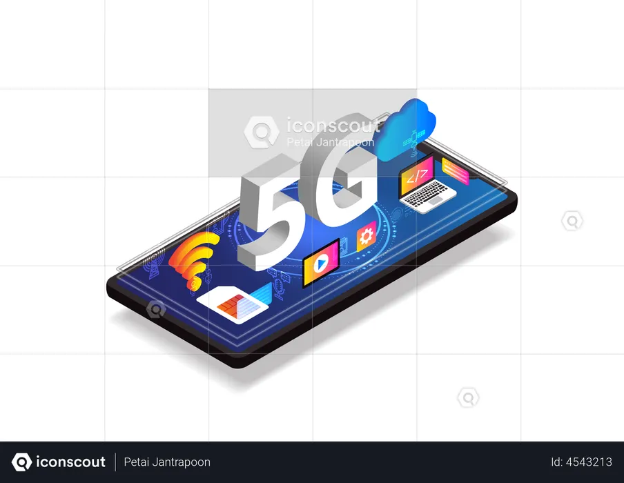 5G network technology  Illustration