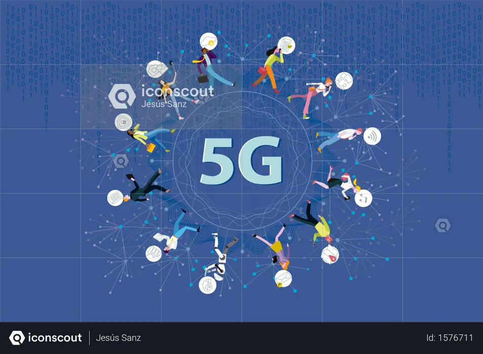 5G network wireless systems technology  Illustration