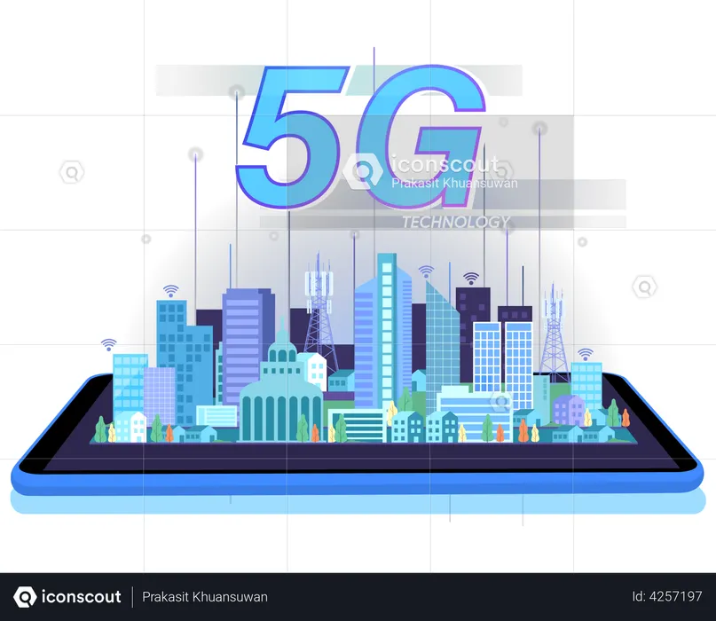 5G Stadt  Illustration