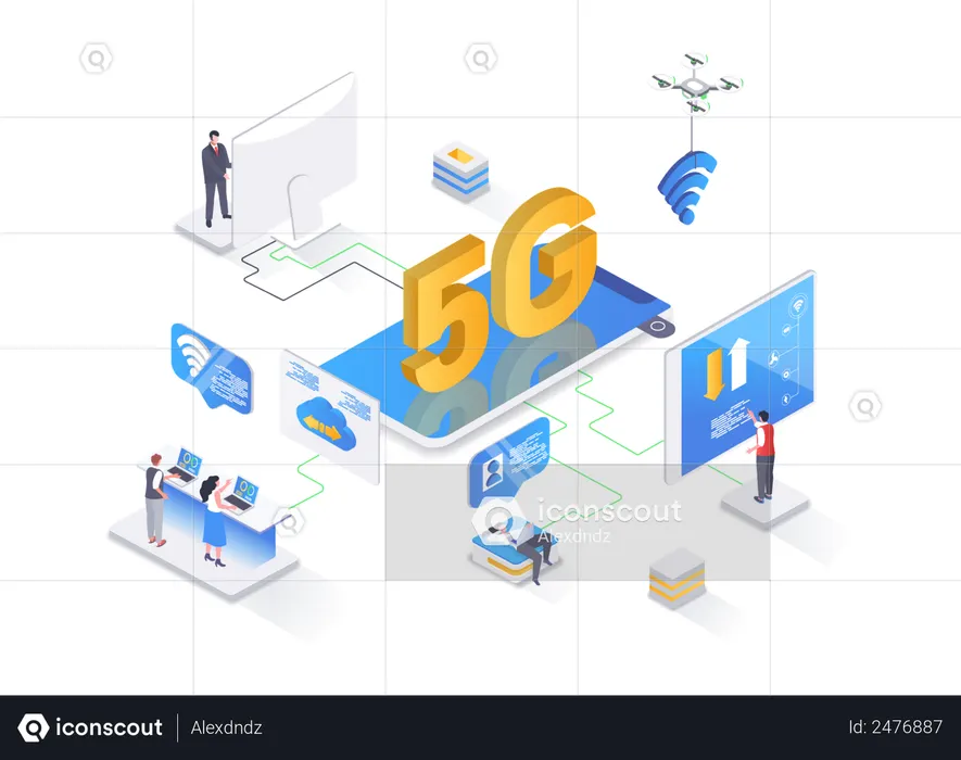 5G technology concept  Illustration