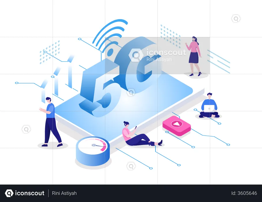 5G Technology Device  Illustration