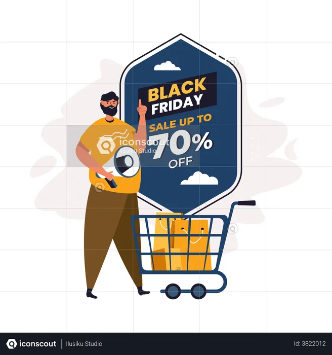 70% off black Friday sale  Illustration