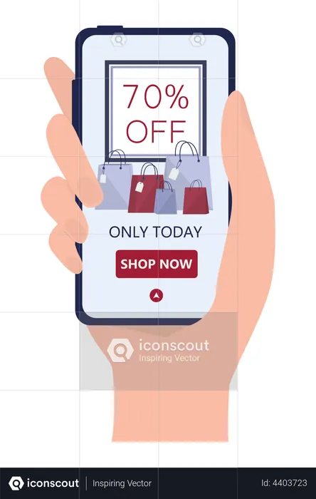 70% sale on shopping  Illustration