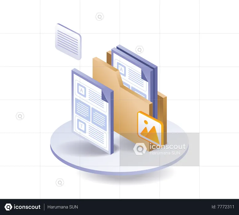 Best A folder for storing a lot of computer data Illustration download ...