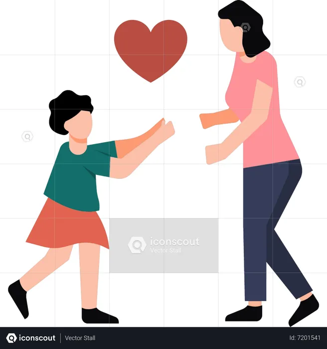 A girl is approaching a young girl  Illustration