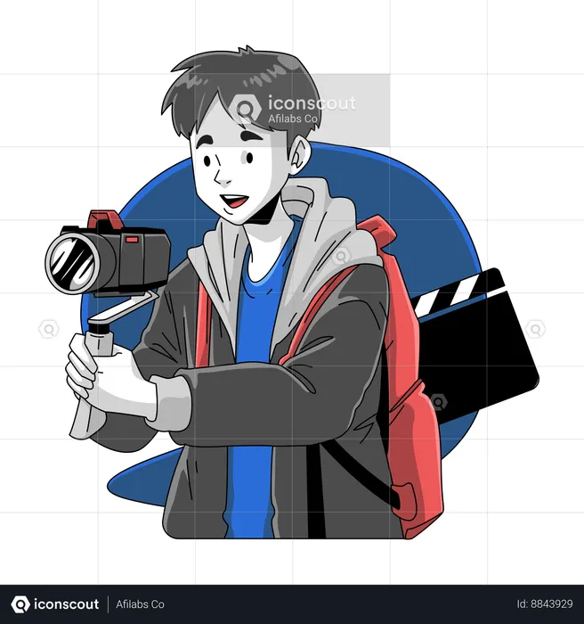 A Man Is Taking A Video Using A Stabilizer  Illustration