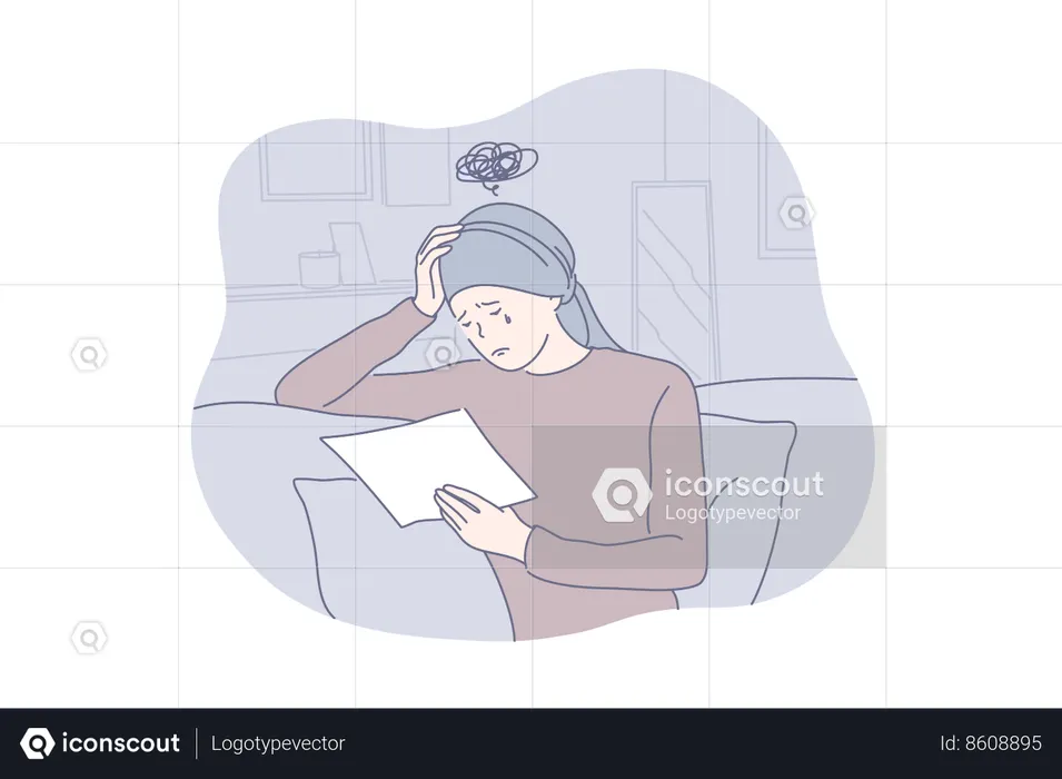 A menina está em depressão  Ilustração