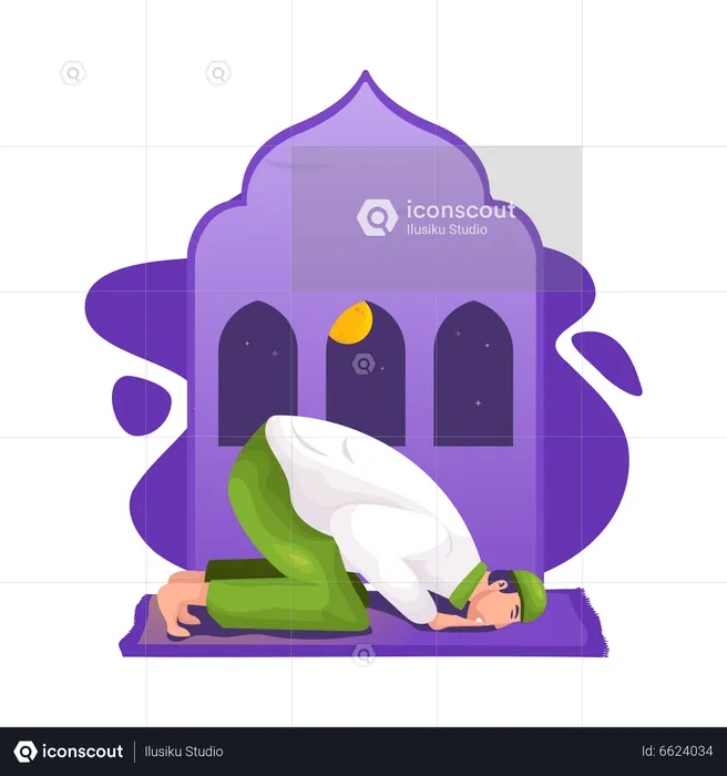 A Muslim in praying  Illustration
