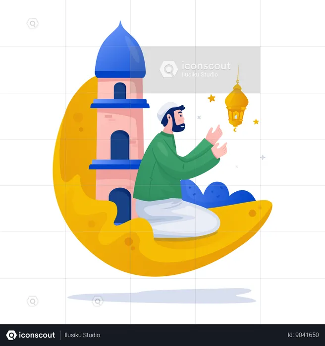 A Muslim is praying  Illustration