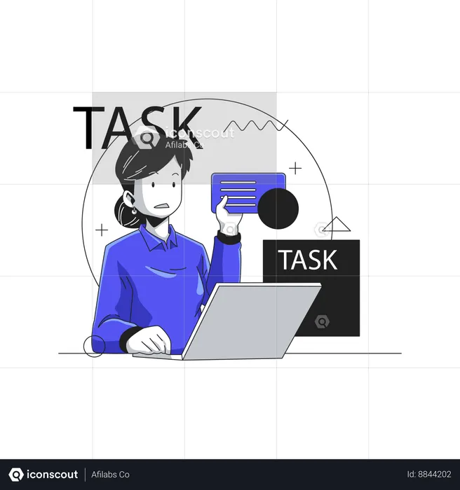 A woman doing work management  Illustration