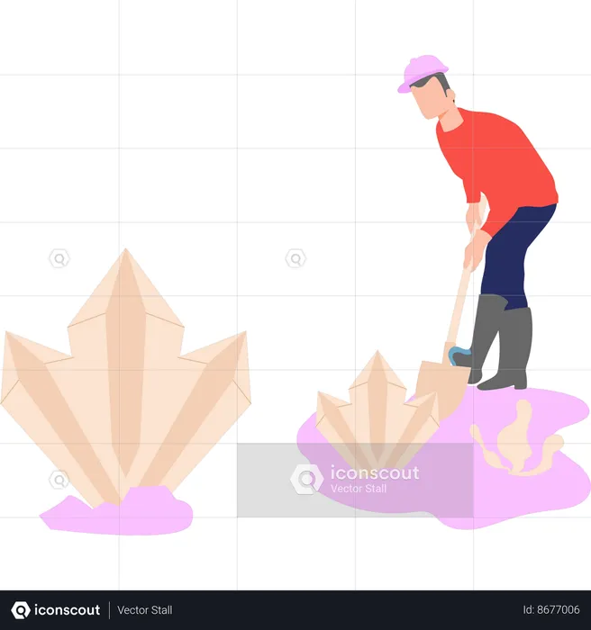 A worker is working at the construction site  Illustration