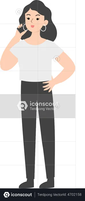 A43Business woman talking on mobile  Illustration