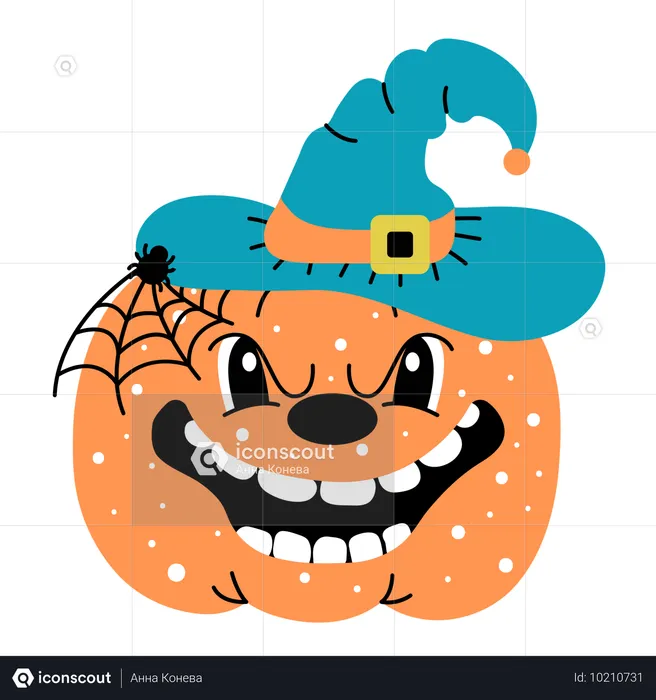 Abóbora assustadora de halloween  Ilustração