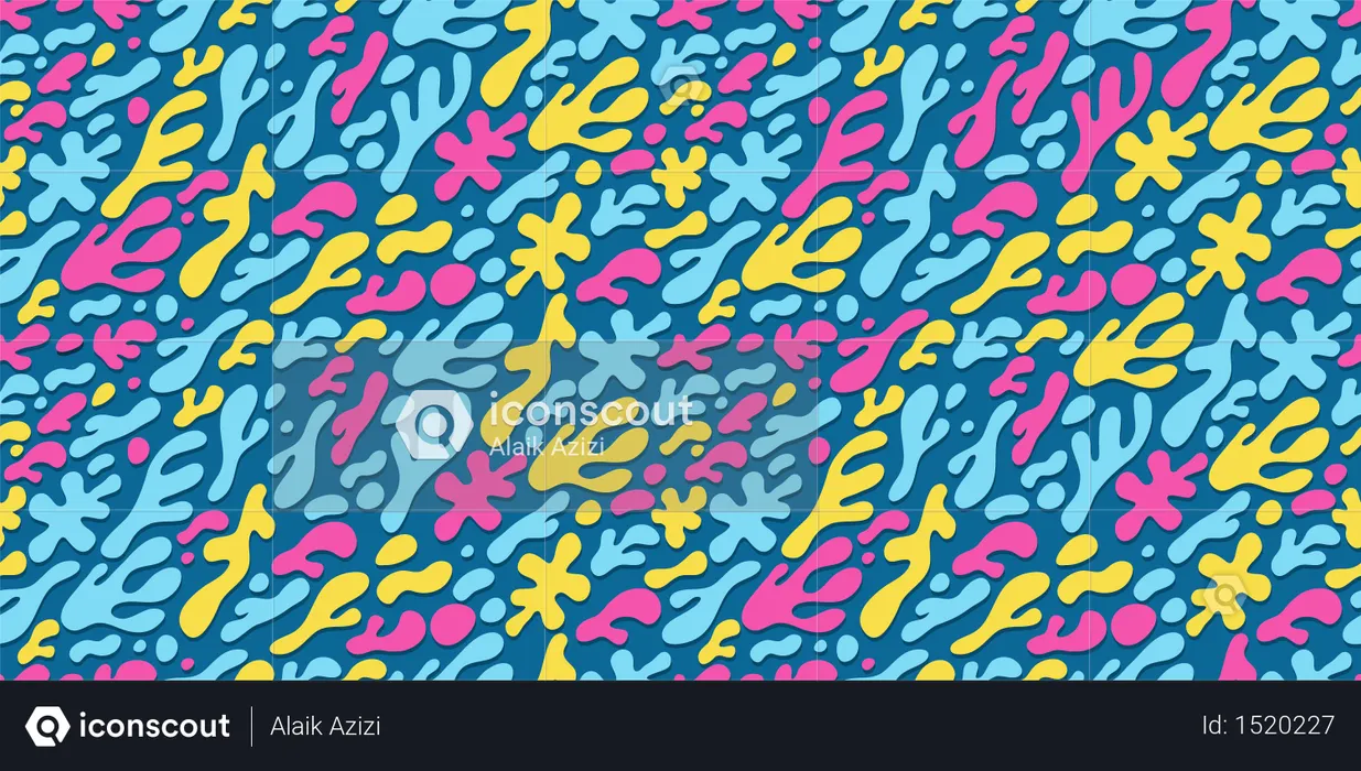 Abstract Flat Blob Seamless Pattern Background  Illustration