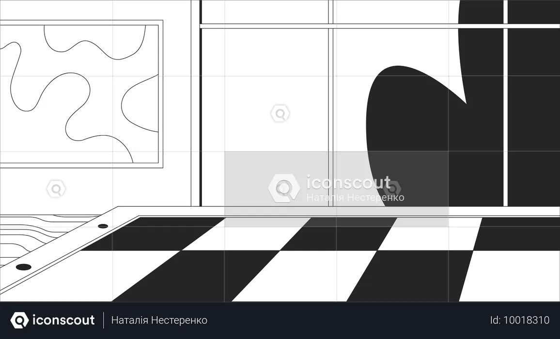 Abstraktes futuristisches Interieur  Illustration