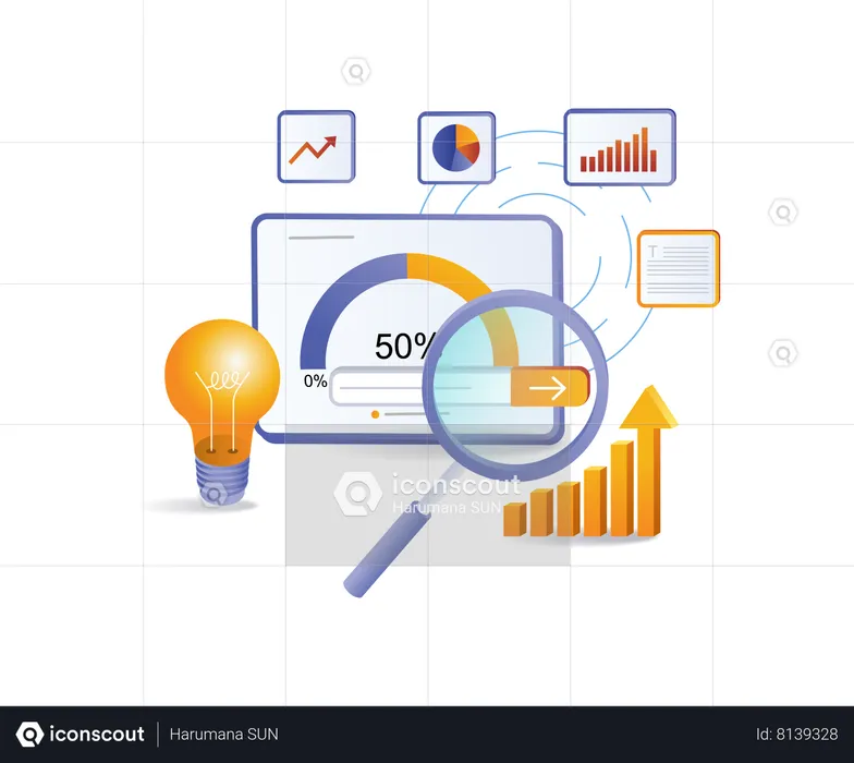 Acceleration analyst ideas grow business  Illustration