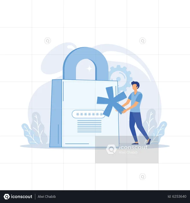 Account login and password  Illustration