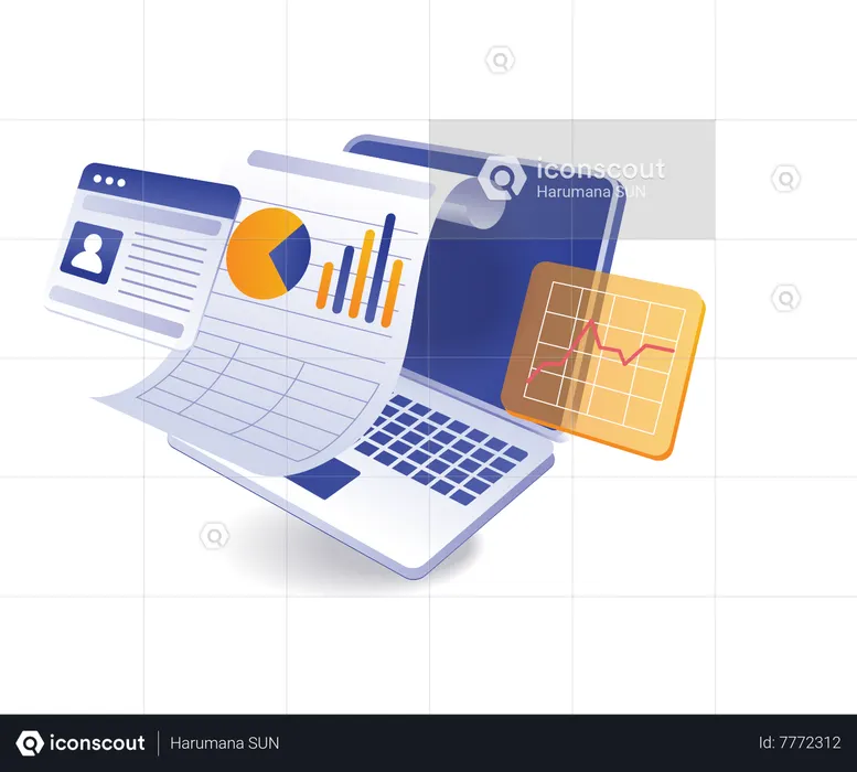 Account personal business analysis data  Illustration