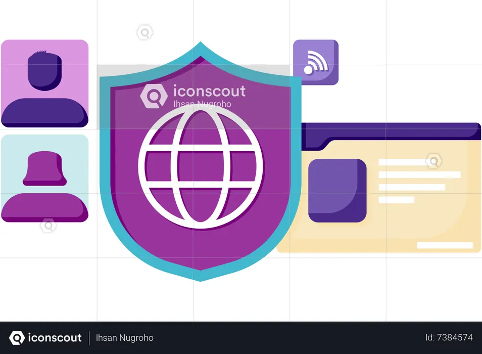 Account security features on internet  Illustration