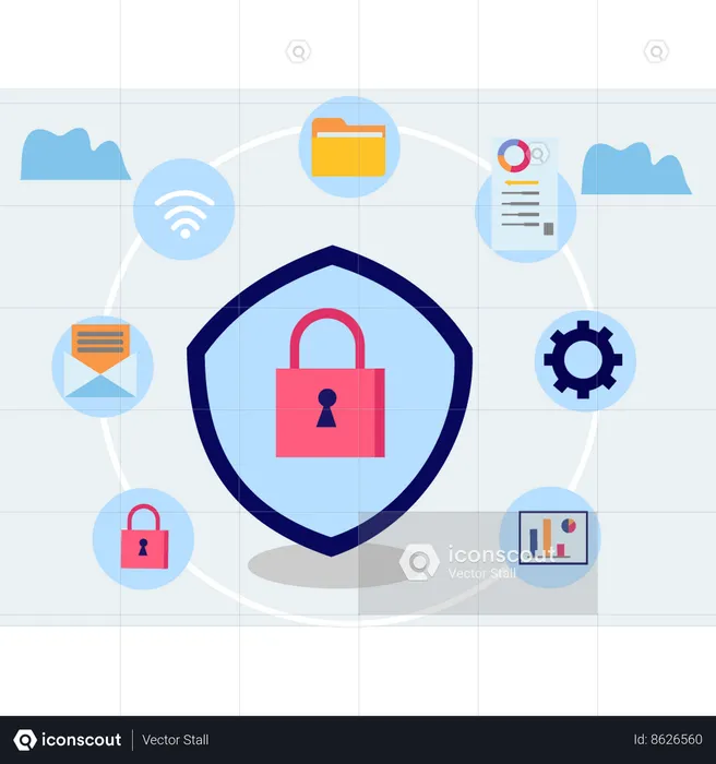 Account security technology is being displayed  Illustration