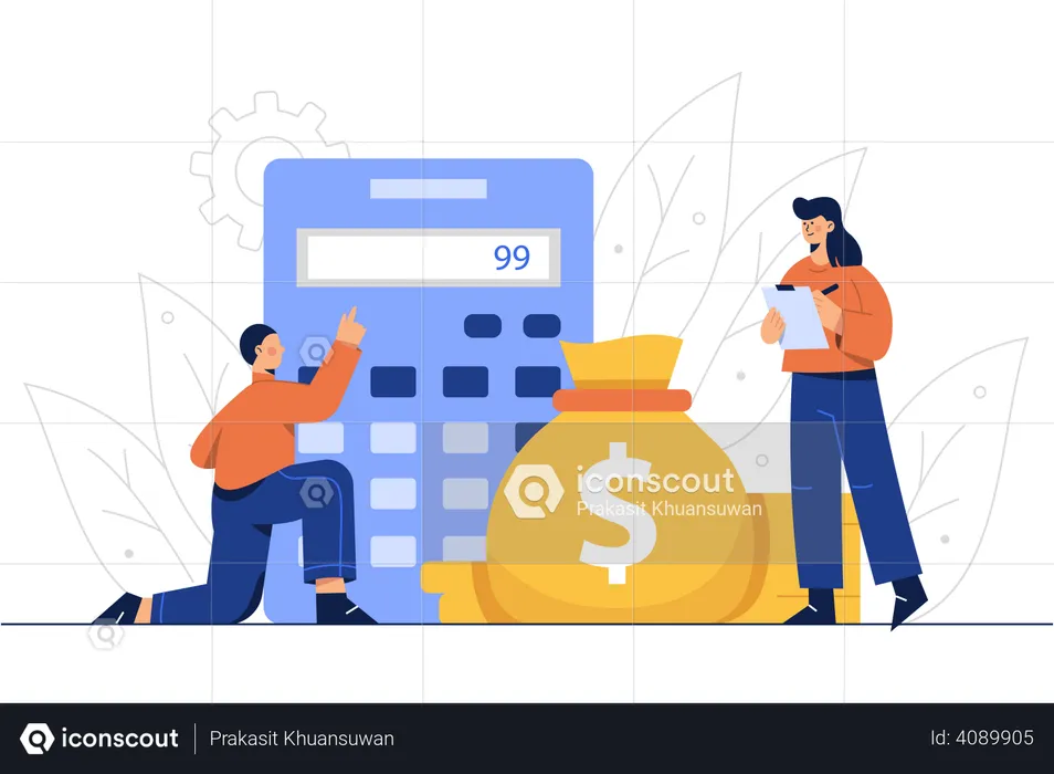 Accountants doing budget calculation  Illustration