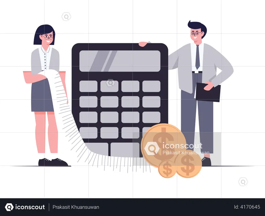 Accountants doing budget calculation  Illustration