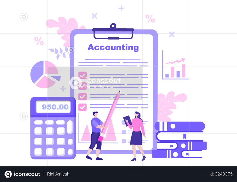 Accounting rules clipboard  Illustration