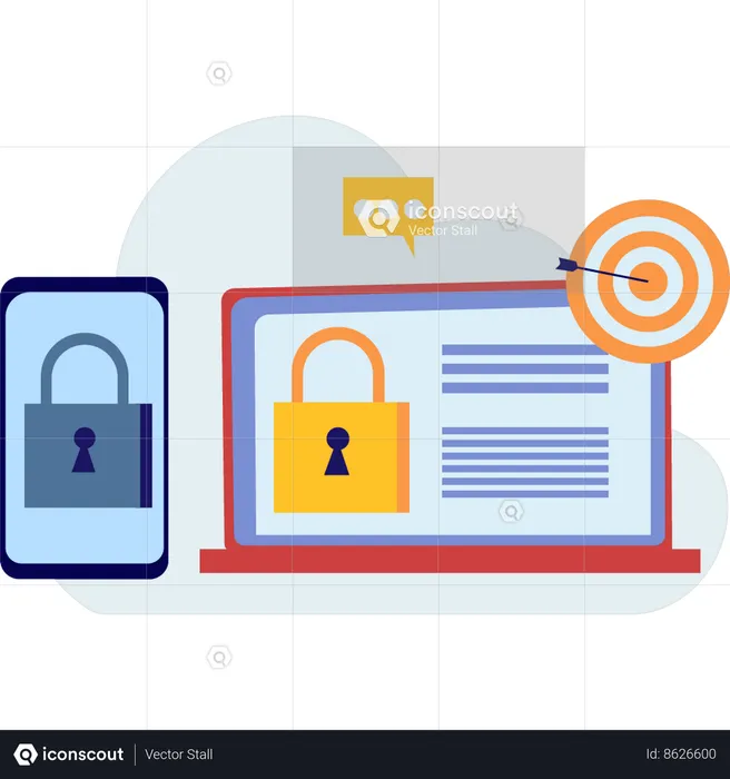 Accounts on mobile and laptop are secure  Illustration