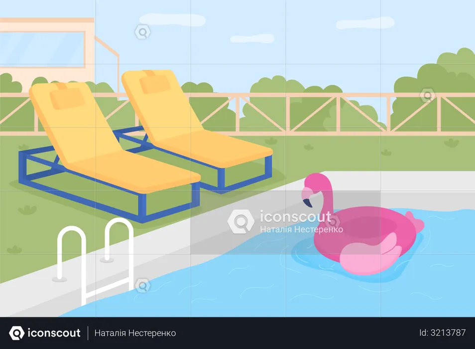 Piscine à domicile  Illustration