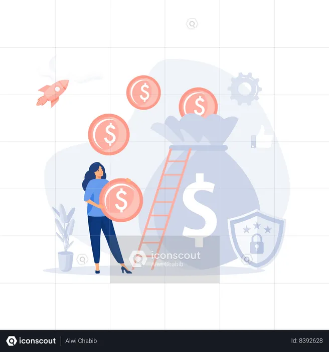 Accumulating Money  Illustration