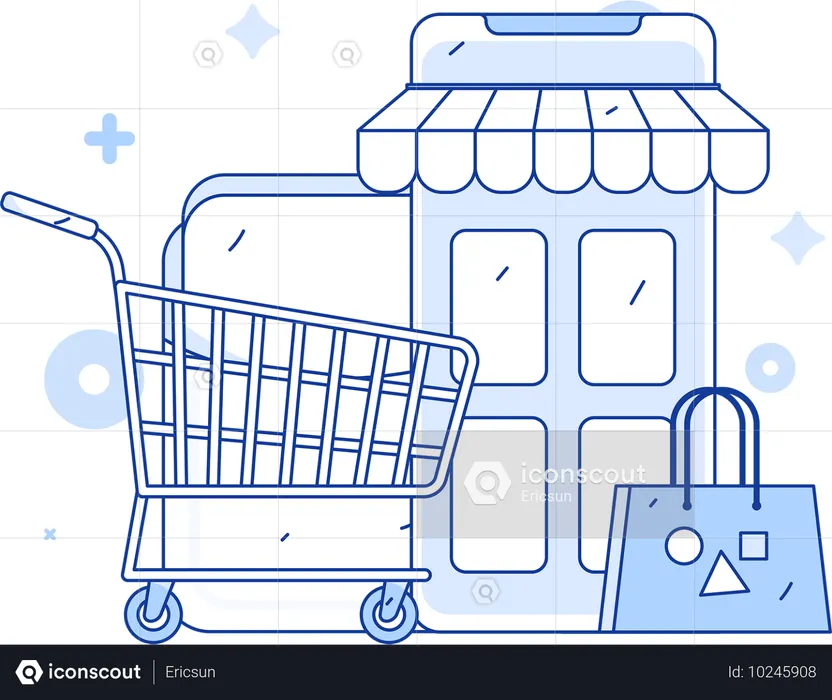 Shopping en ligne  Illustration