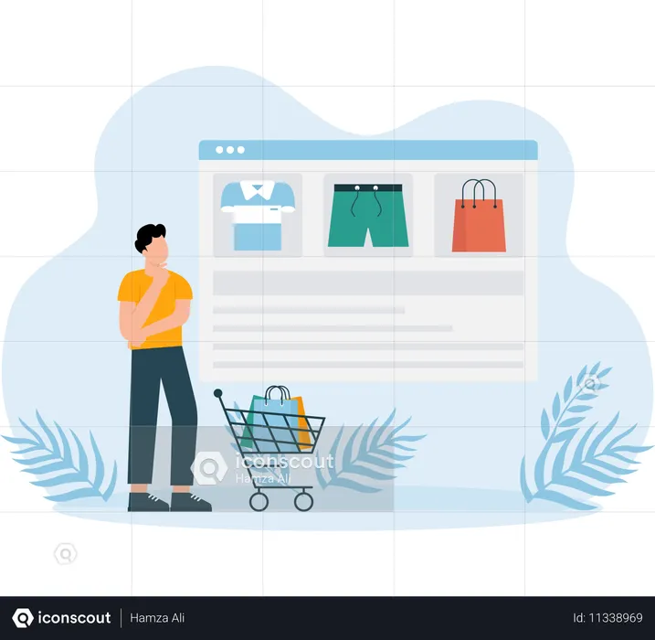 Shopping en ligne  Illustration